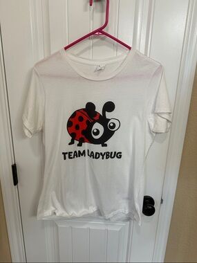 Team Ladybug Womens Graphic Tee - White & Red